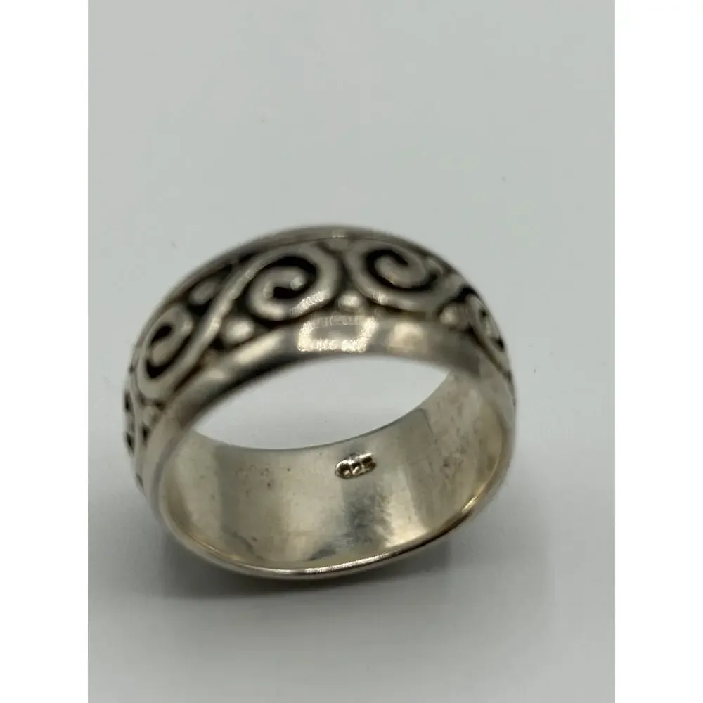 Sterling Silver 925 Scroll Eternity Band Ring Size 8 Vintage Marked 925 Tested